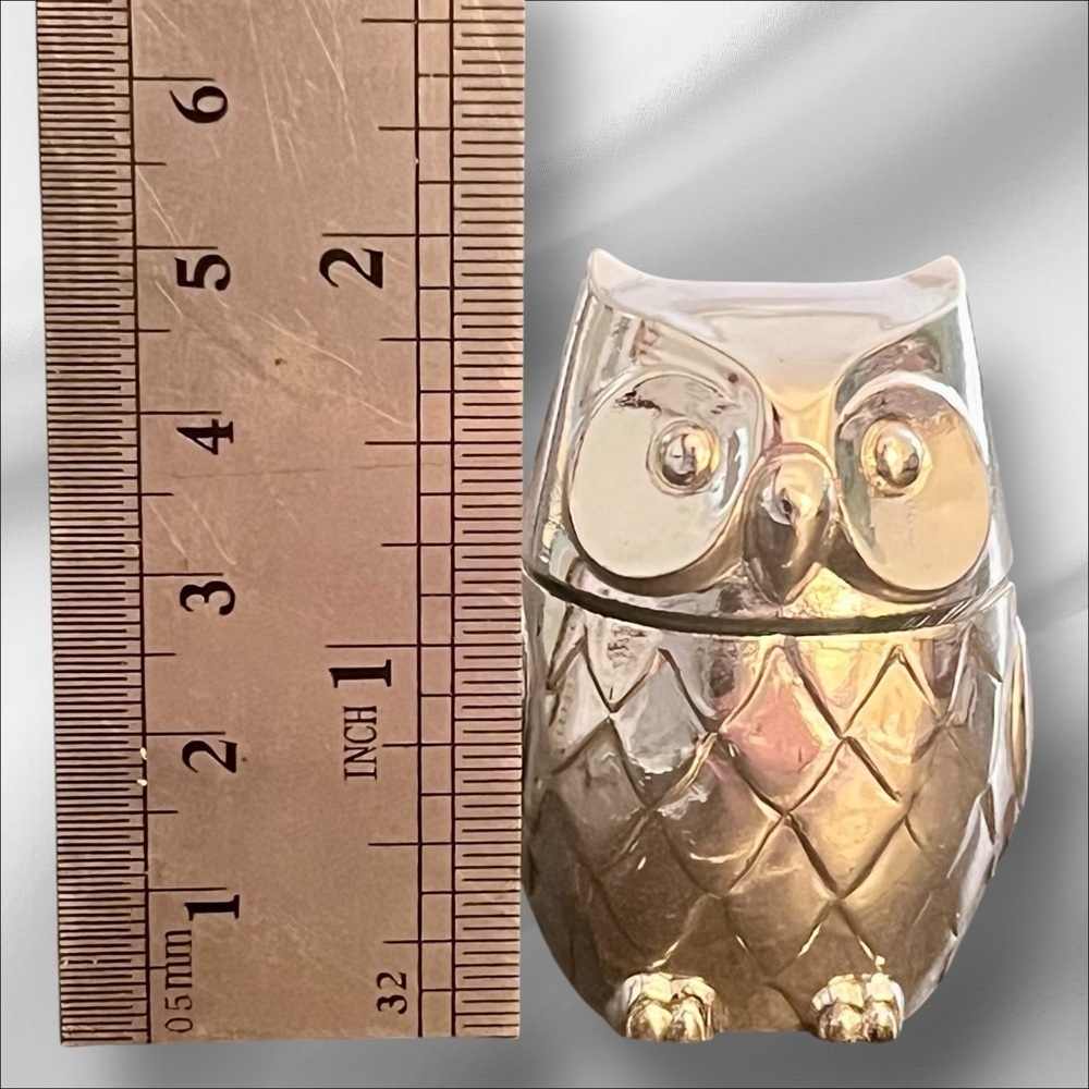 VTG William A Rogers Owl Saltcellar Silver Plate in Original Box w/Spoon 2” - Picture 10 of 16